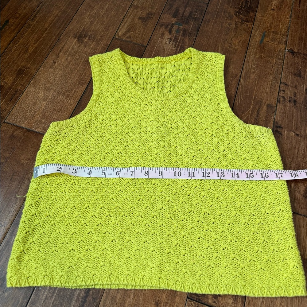Lime Green Crop Knit Top - Picture 2 of 2